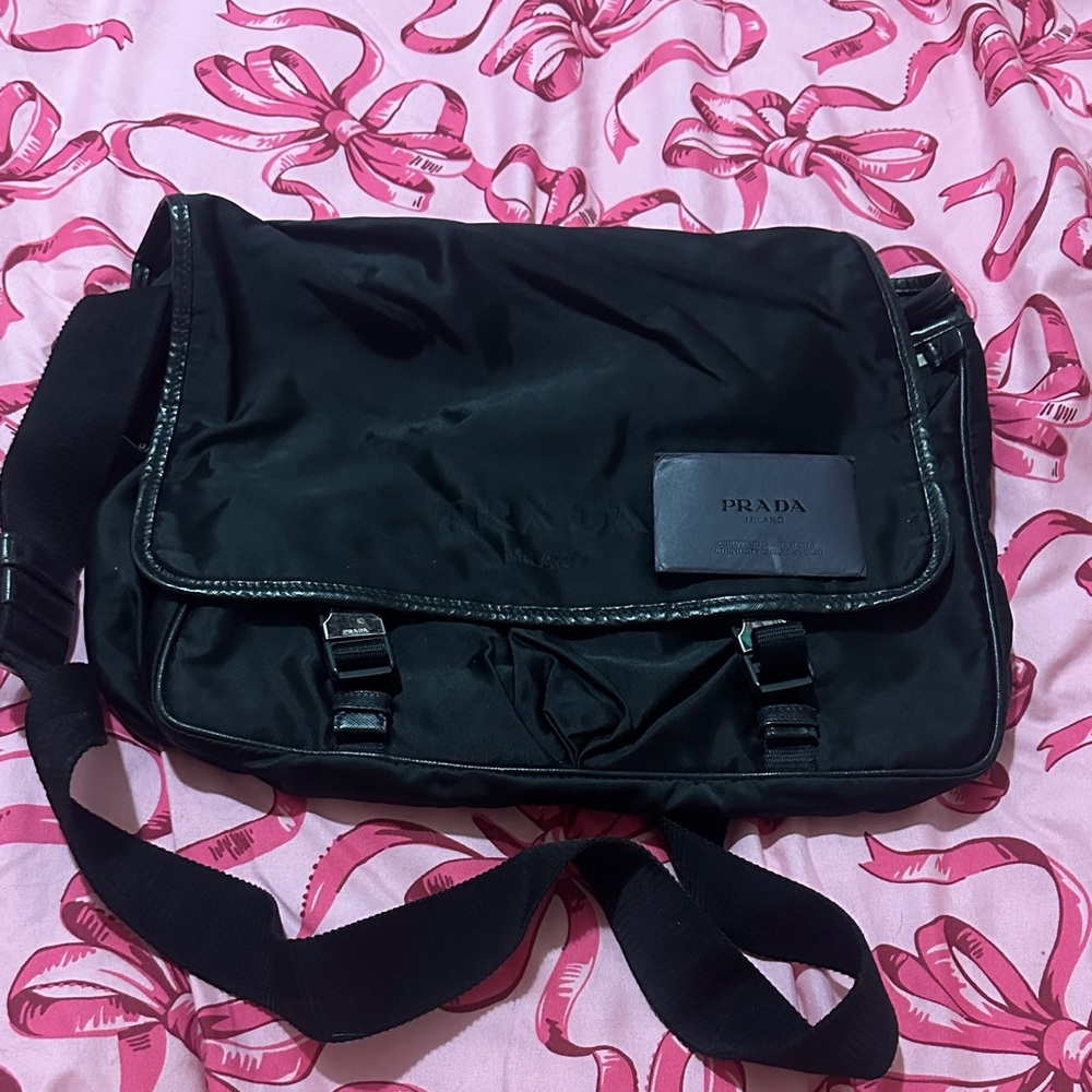 Prada Elegant Black Messenger Bag